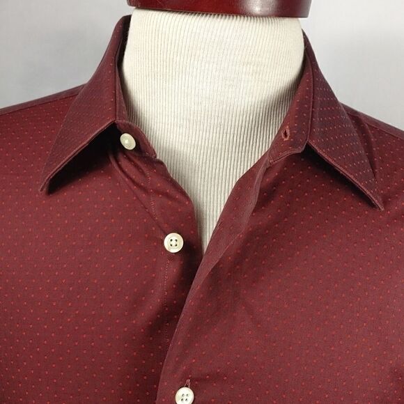 Paul Fredrick Trim Fit Purple w/Red Dots Shirt - Picture 3 of 9